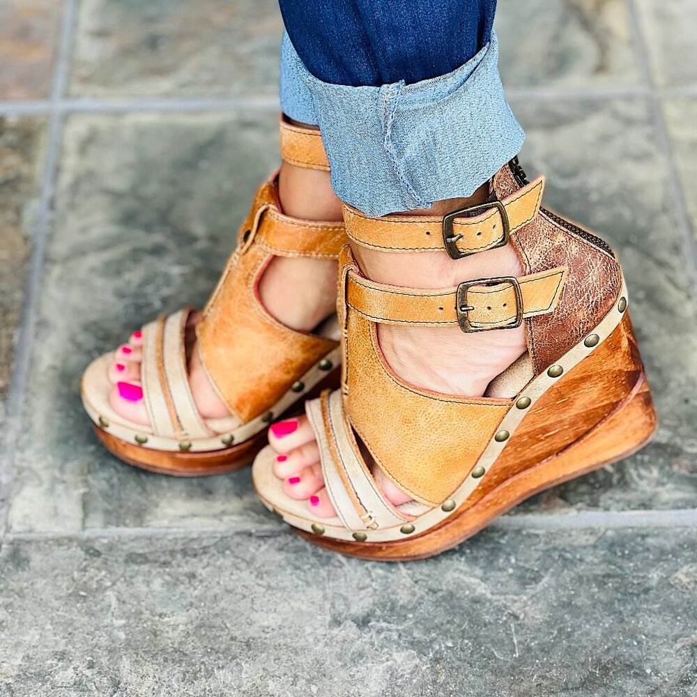 BED/STU Princess Wedge Sandals (For Women) Cafe Latte Lux - Picture 4 of 8